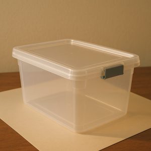 Caja plástica con broches, 6 litros